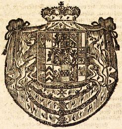Large coat of arms of the Electorate of Bavaria of 1804. Figure from Regierungsblatt für die Churpfalzbaierischen Fürstenthümer in Franken from 1804, 232. (Bayerische Staatsbibliothek - Bavarian State Library, 4 Bavar. 3059 d-2)