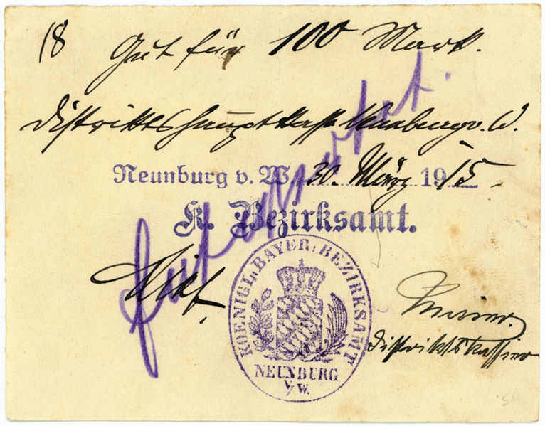 Datei:Gutschein Neunburg 1915.jpg