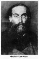 Gustav Landauer (1870-1919, Mitglied des Landesarbeiterrats und der Provisorischen Nationalversammlung. (Bayerische Staatsbibliothek, Bildarchiv hoff-2605)