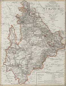 Ansicht des Großherzogtums Würzburg. Karte von 1811. (Bayerische Staatsbibliothek, Mapp. XI,347 d)