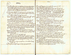 "Registrum Racionum", ältestes Rechnungsbuch der Verwaltung der wettinischen Ämter aus dem Jahr 1441: Auszug zum Amt Radeberg. (Hauptstaatsarchiv Dresden, Loc. 4334, Nr. 12a, fol. 164)