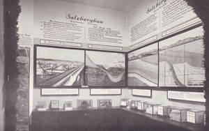 Saal zur Geschichte des Salzbergbaues. Ausstellungsraum im Deutschen Museum 1933. Abb. aus: Das Bayerland 44, (1933), 238. (Bayerische Staatsbibliothek, Bavar 198-t)