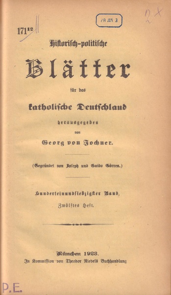 Datei:Historisch Politische Blaetter 1923.pdf