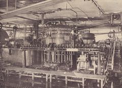 Flaschenfüllereimaschine der Brauerei Löwenbräu. Abb. aus: Das Bayerland, Jahrgang 37 vom September 1926, 528. (Bayerische Staatsbibliothek, 4 Bavar. 198 t-37)
