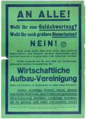 Wahlplakat der Wirtschaftlichen Aufbau-Vereinigung. (Bayerisches Hauptstaatsarchiv, PS 26371)