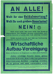 Wahlplakat der Wirtschaftlichen Aufbau-Vereinigung. (Bayerisches Hauptstaatsarchiv, PS 26371)