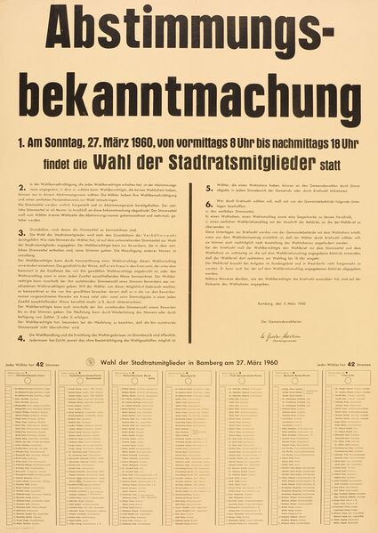 Datei:Bekanntmachung Kommunalwahl Bamberg 1960.jpg