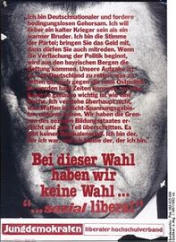 Aussagen von Franz Josef Strauß, mit seinem Porträt unterlegt. Wahlwerbung für die SPD-FDP Koalition. (Foto: Bundesarchiv, Plak 006-025-090; Grafiker: o. A.)