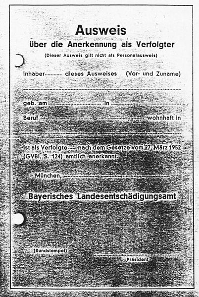 Datei:Ausweis ueber Anerkennung als Verfolgter.jpg