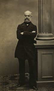 Gustav Freiherr von Lerchenfeld (1806-1866) war 1848 Finanzminister und später Innenminister. Er trat am 19. Dezember 1848 zurück. Danach wurde er Mitglied der Kammer der Abgeordneten. Foto, um 1860. (Bayerische Staatsbibliothek, Bildarchiv port-003584)