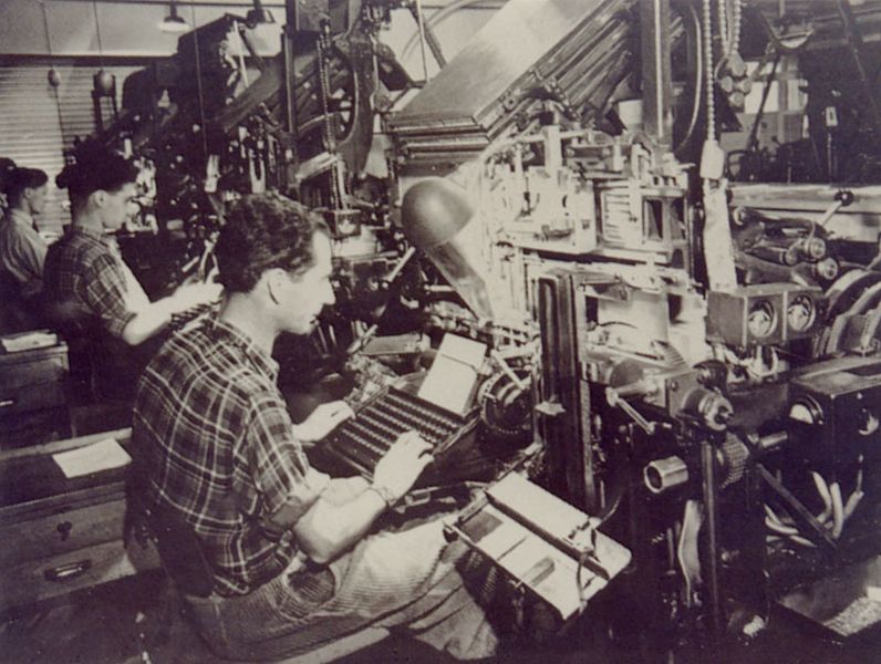 Datei:Linotype-Setzmaschinen 1954.jpg