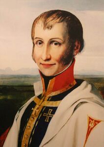 Maximilian Joseph von Österreich (1782-1863) als Hochmeister des Deutschen Ordens (1835-1863). Ölbild von Franz Stecher (1814–1853), Museum Leonding. (Foto Wikimedia Commons)