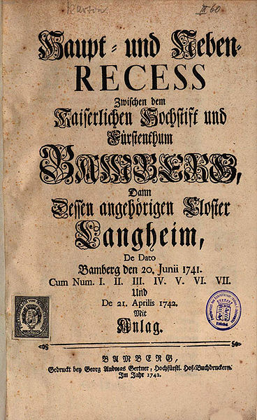 Datei:Hauptrecess Bamberg Langheim 1741.jpg