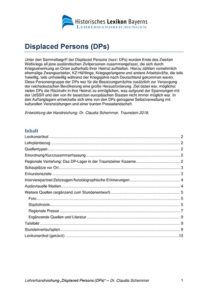 Datei:Lehrerhandreichung Displaced Persons (DPs) von Claudia Schemmer 2018.pdf