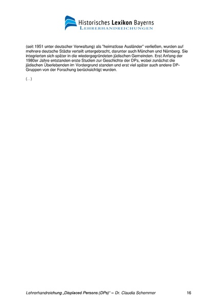 Datei:Lehrerhandreichung Displaced Persons (DPs) von Claudia Schemmer 2018.pdf