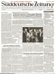 Titelseite der SZ vom 2.10.1974. (Süddeutsche Zeitung Archiv)