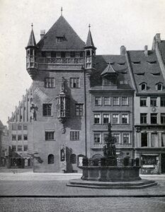 Das Nassauer Haus in Nürnberg. (Abb. aus: Nürnberg. Die Stadt des Mittelalters, 3. Auflage Würzburg 1926, 8)