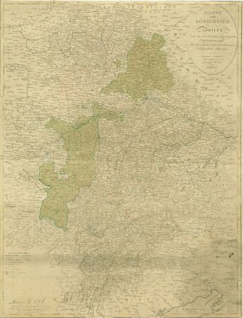 Karte vom Königreich Baiern: nach den bewährtesten astronomischen Ortsbestimmungen und den neuesten und zuverlässigsten Hilfsmitteln entworfen von Johannes Walch (1757-1815), 1806. (Bayerische Staatsbibliothek, Mapp. XI,47)
