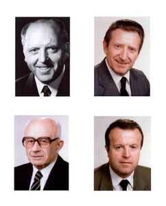 Im Uhrzeigersinn: Bruno Merk (1966-1977), Karl Hillermeier (1982-1986) , Gerold Tandler (1978-1982), Alfred Seidl (1977-1978). (Fotos: Bayerischer Landtag)