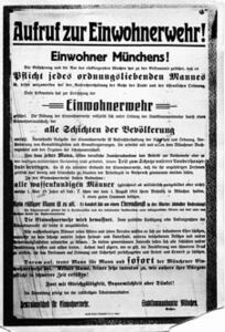 "Aufruf zur Einwohnerwehr", Plakat 1920. (Bayerische Staatsbibliothek, Fotoarchiv Hoffmann)