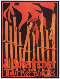 Plakatmotiv von Ernst Neumann für die erste Saison der "Elf Scharfrichter" 1901. (Veröffentlicht mit Genehmigung von Reinhold Kraft, Düren)