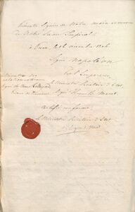 Ratifikationsurkunde über den Beitritt Sachsen-Coburg-Saalfelds zum Rheinbund 1807. (Staatsarchiv Coburg, LA A Nr. 6190, fol. 70')