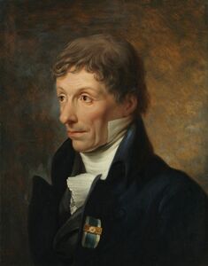Johann Christian von Mannlich (1741-1822) war seit 1799 Direktor der kurfürstlichen Gemälde- und Kunstsammlungen und unternahm seit 1802 Inspektionsreisen zur Sichtung der Klosterinventare. Gemälde von Johann Baptist Seele (1774-1814), 1808. (Bayerische Staatsgemäldesammlungen, Inv.Nr. 9033, lizenziert durch CC BY-SA 4.0)