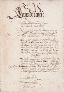 Landtafel von 1625 - Einleitungsvermerk. (Bayerisches Hauptstaatsarchiv, Altbayerische Landschaft Literalien 104, fol. 1)