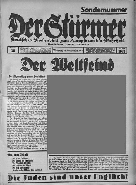 Datei:Titelblatt Der Stuermer Sep 1934.jpg