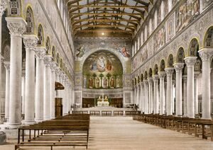 Basilika St. Bonifaz in München, Foto um 1900. (Library of Congress, Prints & Photographs Division, reproduction number LC-DIG-ppmsca-00070, lizenziert via Public Domain)