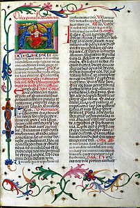 Missale: Wiederkehrender Christus. Augsburg, Johannes Bämler, Werkstatt, 1476. (Universitätsbibliothek Salzburg, Ms. III,12, f. 8r)