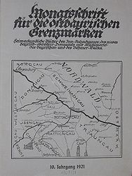 Monatszeitschrift für die ostbairischen Grenzmarken 1921. (Bild: Institut für Kulturraumforschung Ostbaierns und der Nachbarregionen)