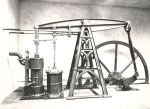 Dampfmaschine von 1835, hergestellt von der Gutehoffnungshütte. (Historisches Archiv MAN Augsburg)