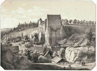 Schloss Wiesentfels. Ansicht von Carl August Lebschée 1850. (Landschaftmuseum Obermain)
