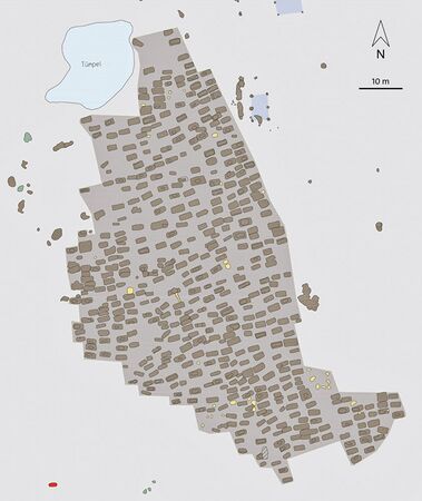Plan des Reihengräberfelds von Rain am Lech. (Grafik: Fa. Patzelt & Peter Büro für Archäologie, Sonthofen)