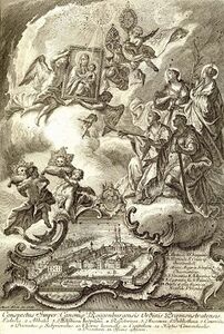 Ansicht des Reichsstifts Roggenburg nach einem Stich von Martin Kuen (1719-1771), 1788. (Abb. aus: Ludoph Weiler, Versuch einer topographischen Geschichte der Pfarrei Roggenburg (...), Augsburg 1828)
