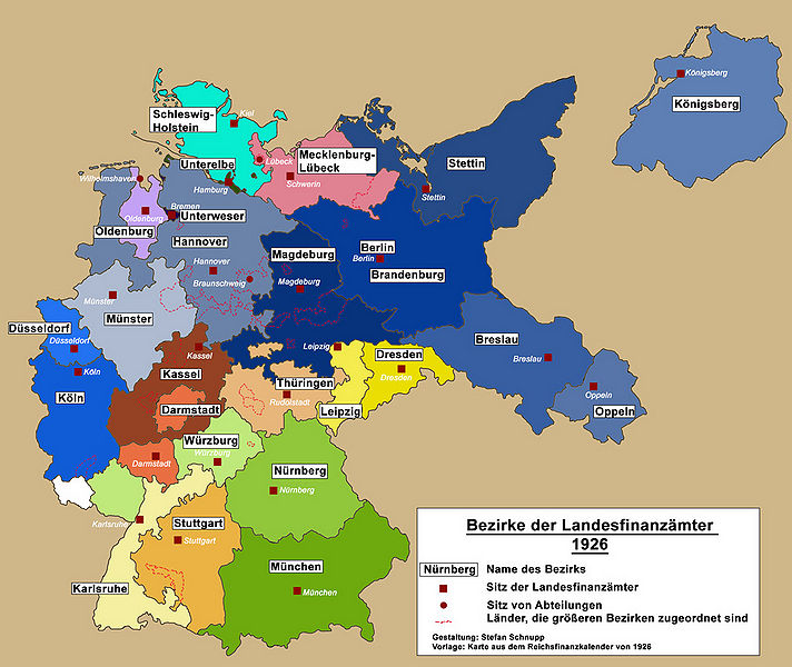 Datei:Karte Sitze und Bezirke Landesfinanzaemter.jpg