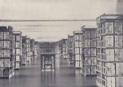 Der große Archivsaal des Kriegsarchives im Armeemuseum. Abb. aus: Das Bayerland, Jahrgang 29 vom Oktober 1917, 21. (Bayerische Staatsbibliothek, 4 Z 40.173-29)