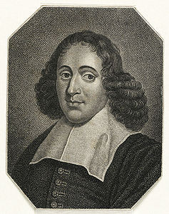 Baruch de Spinoza (1632-1677) lehnte 1673 eine Professur für Philosophie an der Universität Heidelberg ab, da er im Universitätsbetrieb seine geistige Unabhängigkeit nicht verlieren wollte. Radierung von Karl Traugott Riedel. Erscheinungsjahr: 1818/1832. (Gleimhaus Halberstadt - Museum der deutschen Aufklärung, Inventar-Nr. P3 Spinoza 1)